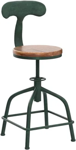 Vista 5 de Topower Taburete de cocina de granja, taburete de mostrador industrial, asiento redondo de cocina decorativo, altura estándar, taburetes de bar