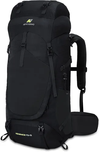 Vista 9 de N NEVO RHINO - Mochila de senderismo con marco interno 50, 60, 65, 70 y 80 L, mochila impermeable para escalar, camping, con cubierta de lluvia