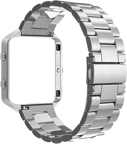Vista 8 de Simpeak Correa de acero inoxidable para mujeres y hombres con marco de acero inoxidable compatible con Fitbit Blaze, herramienta de extracción Match