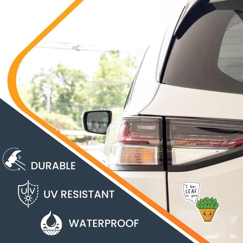 Vista 2 de Magnet Me Up Calcomanía magnética con texto en inglés "I Be Leaf in You", 5 pulgadas, imán automotriz resistente para automóvil, camión, SUV