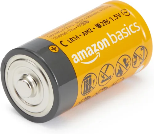 Vista 3 de Amazon Basics Paquete de 4 pilas alcalinas multiusos de celda C, 1.5 voltios, 5 años de vida útil