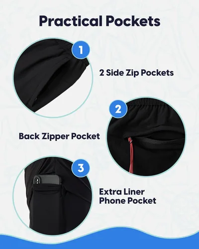 Vista 4 de maamgic Traje de baño para hombre de 5 pulgadas con forro de compresión, elástico, de secado rápido, trajes de baño