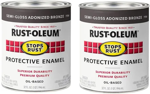 Vista 12 de Rust-Oleum 7797502 - Pintura anti-óxido para aplicación con brocha, cuarto de galón, blanco semibrillante (paquete de 1)