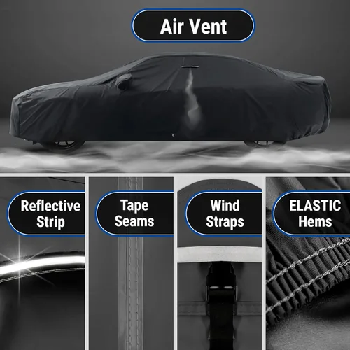 Vista 5 de iCarCover Funda Personalizada para Automóvil Chrysler 200 (2011-2019) Resistente al Agua para Todo Clima, Protector contra Lluvia, Nieve, UV y Sol