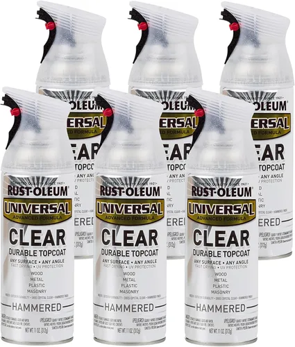 Vista 30 de Rust-Oleum 267298-6PK Pintura en aerosol martillada universal para todas las superficies, 12 onzas, blanco, paquete de 6