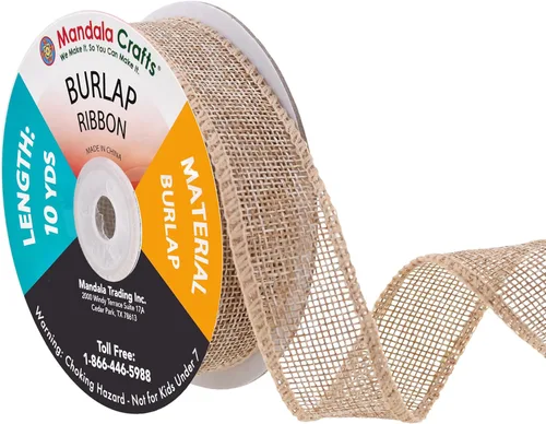 Vista 15 de Mandala Crafts Cinta de arpillera rosa con alambre de 1 pulgada de ancho para manualidades, rollo de 10 yardas de cinta rústica de arpillera