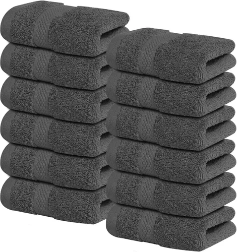 Vista 21 de Infinitee Xclusives Paños de lavado de 100 % algodón de alta calidad para ducha, paquete de 4, 12 x 12 pulgadas, altamente absorbentes, para baño