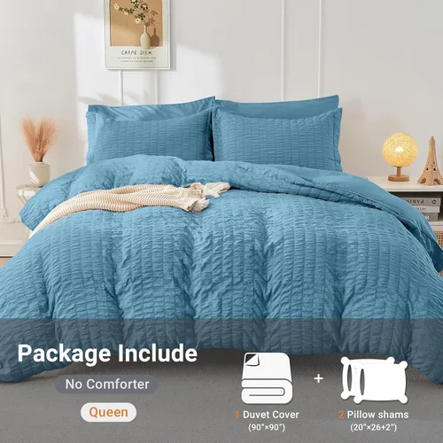 Vista 147 de HYMOKEGE - Funda de edredón gris oscuro tamaño King, juego de funda de edredón de sirsaca ultra suave de 3 piezas con cierre de cremallera, juego