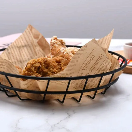 Vista 2 de Cestas de comida rápida Cestas de comida ovaladas Bandejas para servir alimentos para papas fritas Hamburguesas sándwiches sándwiches de pollo Fruta