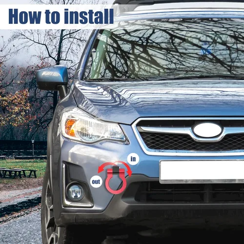 Vista 3 de X AUTOHAUX Argolla Roja de Aleación de Aluminio para Parachoques Delantero con Ojo para Remolque Gancho Tornillo para Subaru Impreza WRX BRZ