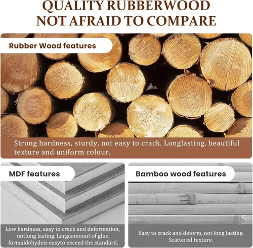 Vista 5 de Estante de abrigos de madera maciza independiente con ruedas y 2 estantes de almacenamiento y 5 ganchos, estante de ropa resistente, árbol