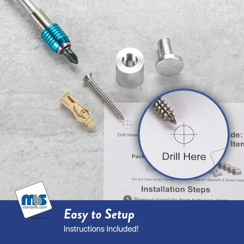 Vista 5 de Plotter Paper Direct Marco de pared acrílico transparente de 5 x 7 pulgadas con separadores de aluminio anodizado negro de 3/4 x 1 pulgada para arte