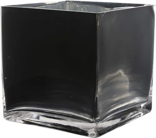 Vista 29 de WGV - Jarrón de cristal en forma de cubo, portavelas, 3 x 3 x 3 pulgadas, contenedor transparente elegante con decoración floral