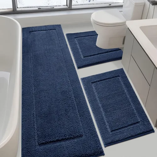 Vista 36 de Alfombras de baño de 24 x 17 pulgadas, microfibra extra suave y absorbente, parte trasera antideslizante, secado rápido, lavable a máquina, tapetes