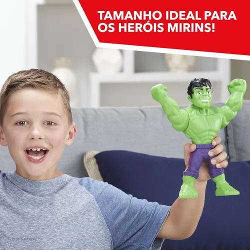 Vista 5 de Playskool Heroes Marvel Super Hero Adventures Mega Mighties Hulk Figura de acción coleccionable de 10 pulgadas, juguetes para niños a partir de 3