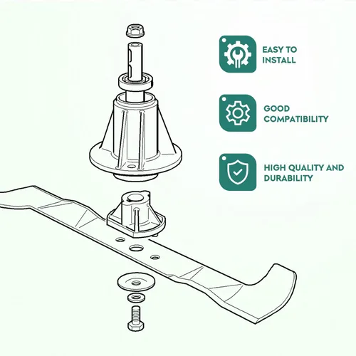 Vista 5 de 187292 Ensamble de eje para AYP/Craftsman YTH22V46 YTH24V48 YTH2448 de 42", 46", 48" y 54" cubiertas, Reemplazo para AYP 192870 532192870 532187292