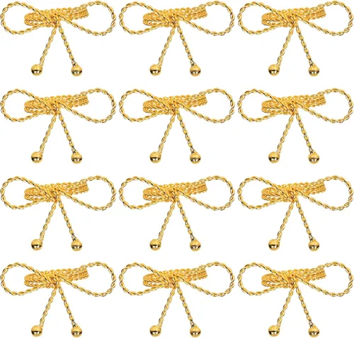 Vista 11 de ALPHA Living HOME Juego de 12 servilleteros de piña, oro antiguo, a granel, elegantes servilleteros de Acción de Gracias, Navidad, servilleteros