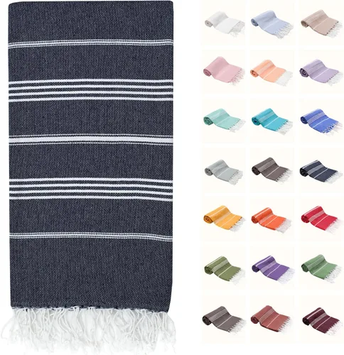 Vista 20 de PARK & OZ Toalla de playa turca, de gran tamaño, 100% algodón, de secado rápido y sin arena, 72 x 40 pulgadas, ultra absorbente, ligera y compacta