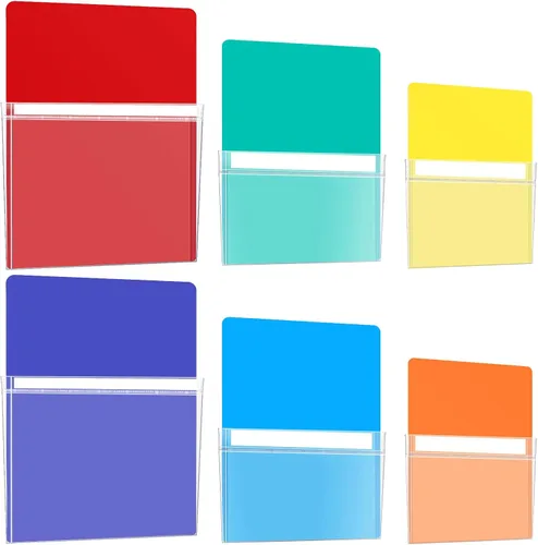 Ctosree 6 soportes magnéticos para archivadores, 3 tamaños, soporte magnético para bolígrafos, organizador magnético para refrigerador, bolsillos