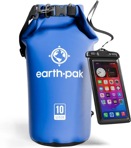 Vista 17 de Earth Pak Bolsa Seca Impermeable - Mochila Impermeable de Cierre Enrollable Superior Mantiene el Equipo Seco para Kayak con Funda Impermeable