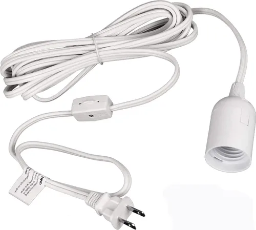 Vista 8 de Simple Deluxe - Cordón de lámpara colgante de linterna de 15 pies con enchufe E26, con interruptor de encendido/apagado (bombilla no incluida)