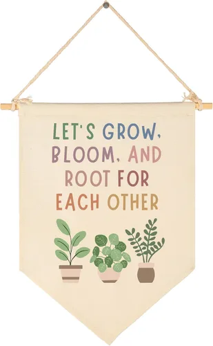 Vista 96 de Arte de flores - Bandera con letrero de regalos para bebés recién nacidos, niñas y niños - Decoración de pared con banderines para habitación