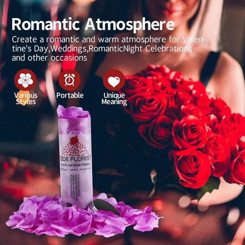 Vista 77 de CODE FLORIST 1100 pétalos de rosa de seda para el día de San Valentín, pétalos de rosa falsos para noches románticas, bodas, propuestas