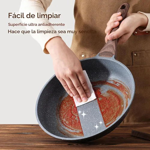 Vista 4 de SENSARTE Sartén Antiadherente para Freír, Sartén para Tortilla con Revestimiento de Granito Suizo, Sartén de Chef de Piedra Saludable para Cocinar