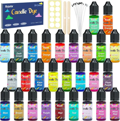 Vista 8 de Roizefar Tinte para velas – 21 colores de cera derretida para hacer velas, tinte a base de aceite para cera, tintes de color líquidos altamente