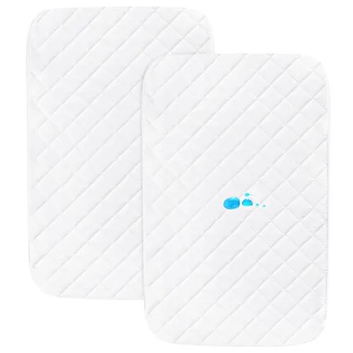 Vista 7 de Funda de colchón de moisés para colchón de reloj de arena/moisés ovalado, protector de colchón impermeable acolchado para moisés (32 x 17 pulgadas)