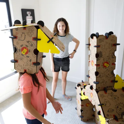 Vista 3 de Make-A-Fort Creator Pack: construye fuertes grandes para niños con 1 kit de explorador y 1 kit de creador - Juego de construcción de fortalezas