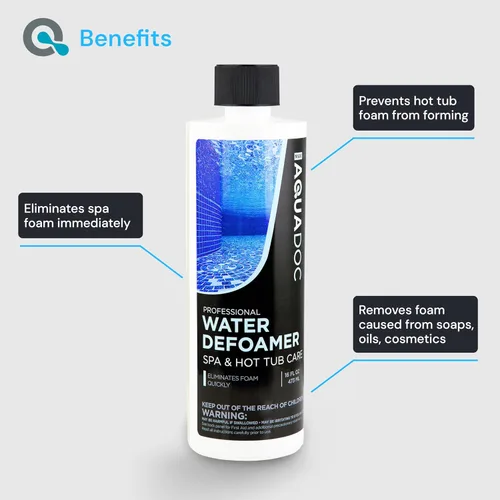 Vista 4 de Kit Químico MAV AquaDoc para Jacuzzi - Incluye clarificador de agua de 16oz y antiespumante de 16oz para jacuzzis