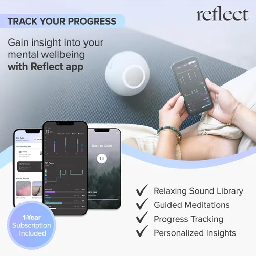 Vista 7 de Orb: Smart tracker for better mental health. Biofeedback device to master meditation, wellness focus, anxiety, manage stress & ADHD strategies.