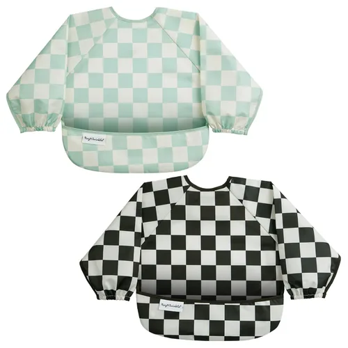 Vista 16 de Tiny Twinkle Babero de manga larga para bebés y niños pequeños, paquete de 2 baberos impermeables para comer, lavable a máquina y artículos