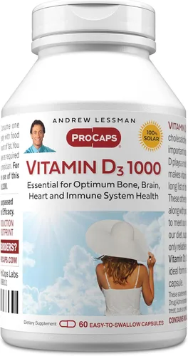 Vista 16 de ANDREW LESSMAN Vitamina D3 10,000 UI 60 cápsulas - Alta potencia, esencial para la absorción de calcio, apoya la salud ósea, la función muscular