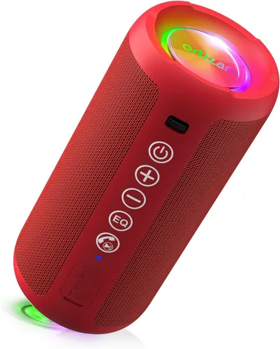 Vista 12 de Ortizan Altavoz Bluetooth portátil: IPX7 impermeable, sonido fuerte de 24 W, graves profundos, Bluetooth 5.3, luces LED, emparejamiento estéreo