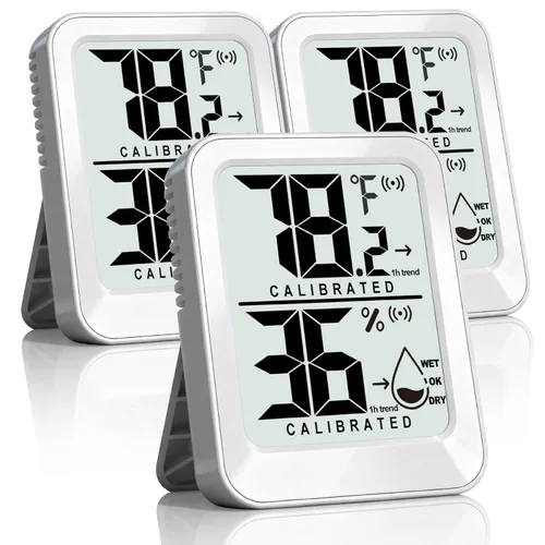 Vista 8 de AyayaBoss Paquete de 3 Termómetros de Habitación Higrómetros de Interior para el Hogar, Sensor Digital Mini Calibrador Medidor de Humedad, Monitor