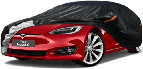 Vista 8 de GUNHYI - Funda de automóvil de 6 capas para Tesla Model 3 (2017-2025), impermeable para todo tipo de clima, protección UV contra la nieve, el sol