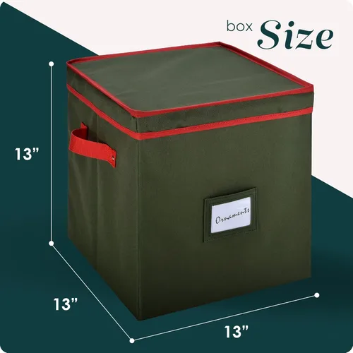 Vista 5 de Handy Laundry Almacenamiento de adornos de Navidad: almacena hasta 64 adornos navideños, divisores ajustables, dos asas. La caja de almacenamiento