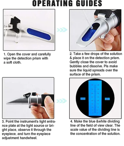 Vista 3 de Toolly Refractómetro DEF para medir la concentración de líquidos de escape diesel de motores diesel, herramienta de medición de concentración Urea