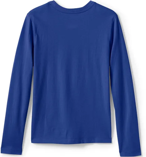 Vista 2 de Lands' End Camiseta esencial de manga larga para niñas con uniforme escolar