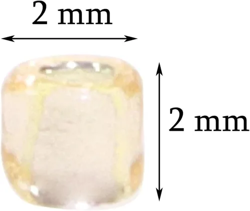 Vista 2 de Cuentas de cristal de ángel Penta de 1.76 oz, mini cuentas redondas de poni espaciadoras sueltas para aretes, pulseras, collares, cuentas de Champán