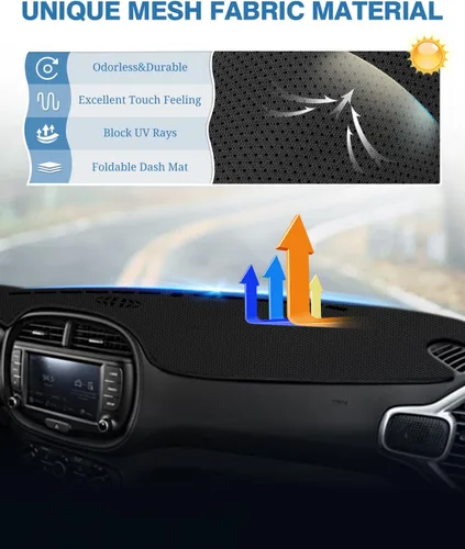 Vista 344 de FIILINES - Cubierta para tablero, accesorio para tablero de malla antideslizante, parasol sin reflejos y protector compatible con Toyota Tundra