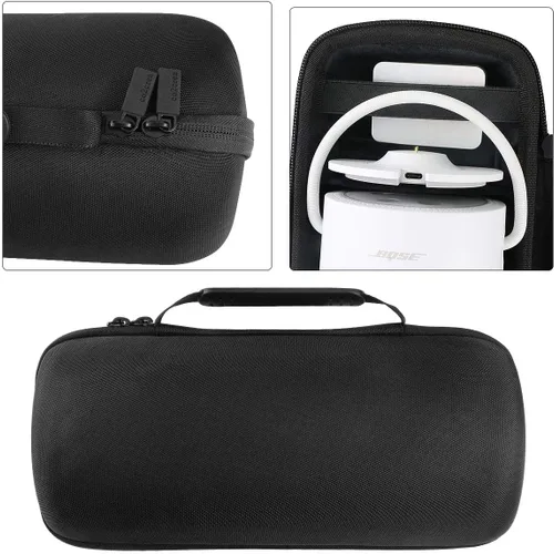 Vista 4 de co2CREA Estuche rígido para altavoz inalámbrico inteligente Bose, color Estuche triple negro