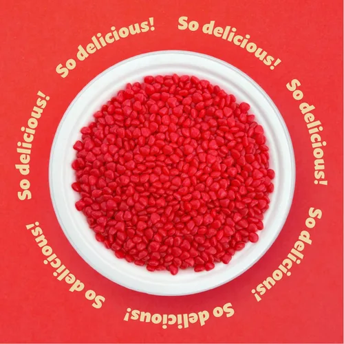 Vista 4 de Corazónes Imperiales de Canela Bolsa de 3 Libras Dulces de Canela Picante a Granel Trozos de Caramelo en Forma de Corazón para Hornear