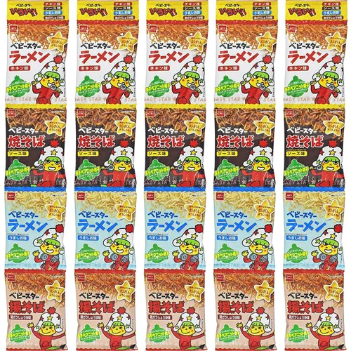 Baby Star Ramen 0.6oz Surtido Varios 20 Paquetes Japonés Popular Famoso Snack Ninjapo™ Japón