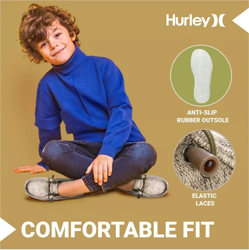 Vista 2 de Hurley Melky - Zapatos de lona para niños y niñas, mocasines con cordones