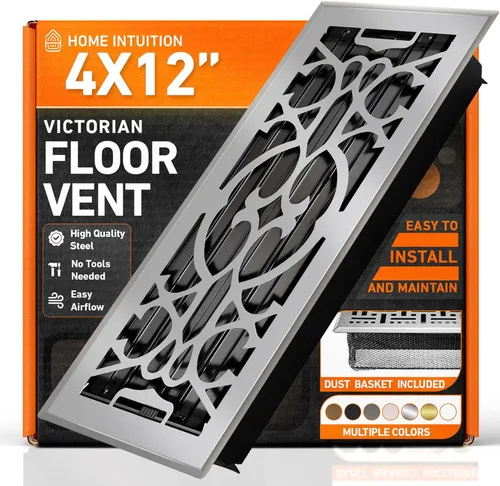 Vista 30 de Cubiertas de ventilación de piso 2X10 con registro de piso y trampa de malla, para calor y aire, ventilación de piso metálica transitable