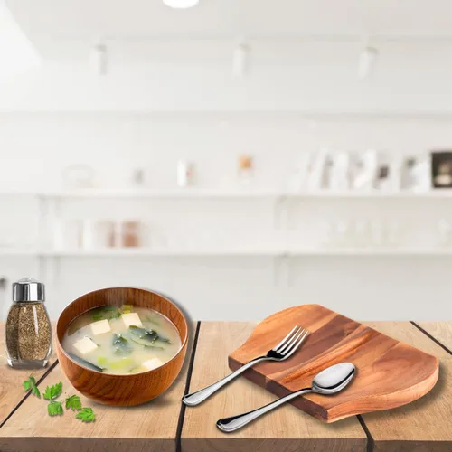 Vista 8 de Soporte para cuchara de acacia para estufa con pies de silicona antideslizantes, soporte para cuchara de cocina para encimera de cocina, soporte