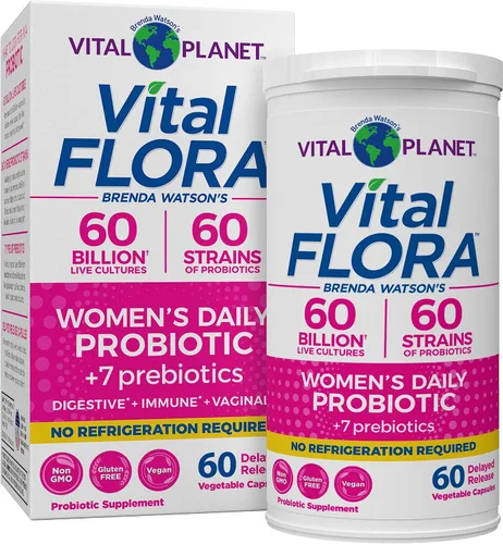 Vista 7 de Vital Planet - Probióticos Vital Flora para mujeres, 60 mil millones de UFC, diversas cepas, probiótico diario estable con prebióticos orgánicos